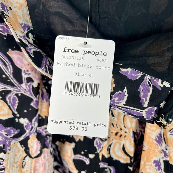 Free People NWT End of the Island Godet Miniskirt Size 4 Boho Floral Romantic - Picture 3 of 9